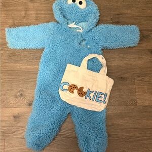 Pottery Barn Kids Cookie Monster with homemade trick or treat bag